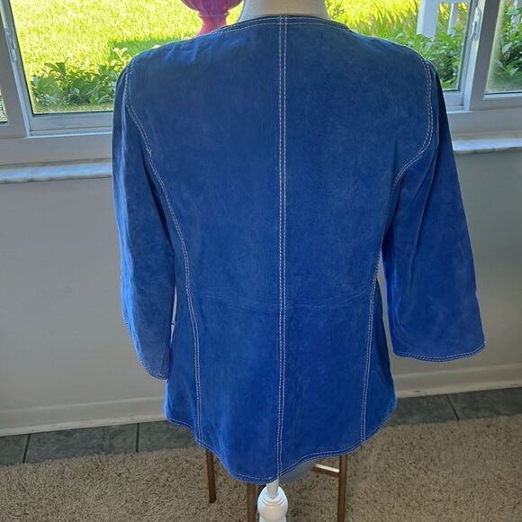Leather Linea by Louis Dell'Olio Fully Lined Jacket Size M Royal Blue EUC - Picture 5 of 16